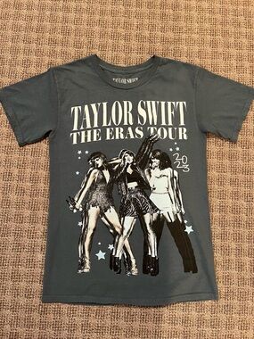 Taylor Swift Ladies/Kids Eras Tour Graphic Tee. Jade green Size S